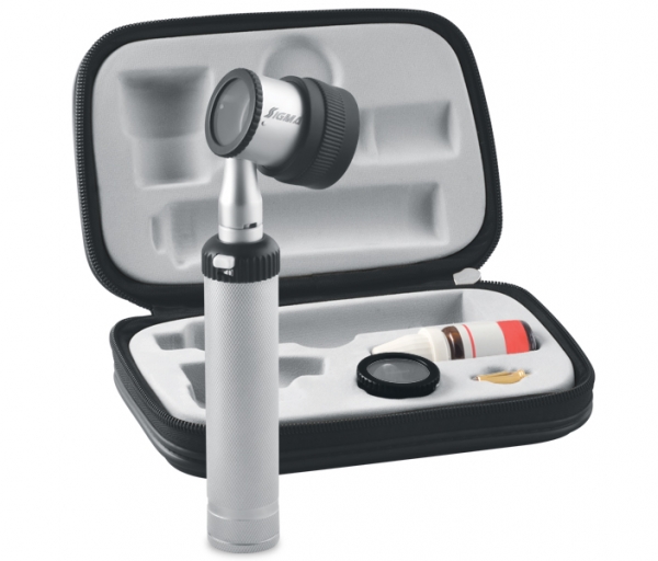 SIGMA F.O. LED OTOSCOPE 2.5V with rechargeable handle and battery - pouch -  black